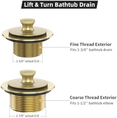 Upgrade Your bathtub with the Citymoor Brushed Gold Bathtub Drain Kit
