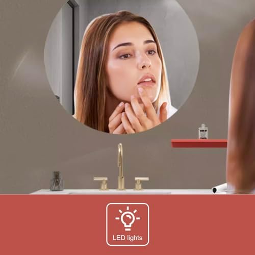 Elegantly Modern suspended Bathroom Vanity with LED Mirror Open Storage