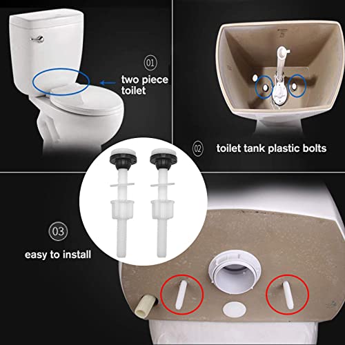 ECUDIS 4-Pack Plastic Toilet Bolts Corrosion-Resistant Bathroom Fixtures