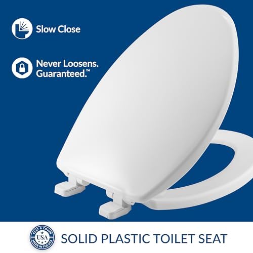 Mayfair Caswell Modern Slow Close Elongated Toilet Seat White