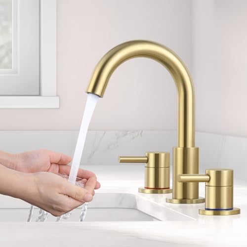 Easy to Install Long-Lasting 3-Hole Faucet with Gold Finish