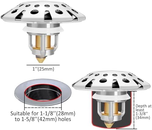 Bathroom Sink Drain Strainer 11-165in 28mm-42mm