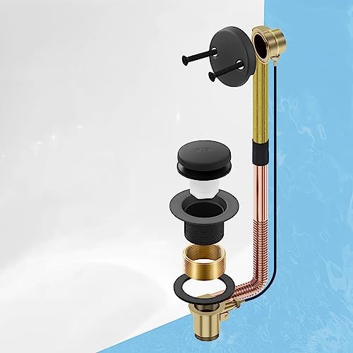 Matte Black Bathtub Drain Tip-Toe Tub Trim Set