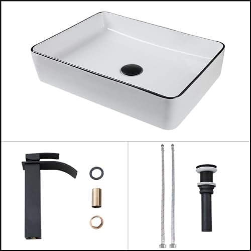 Modern Design Vessel Sink High-Quality Ceramic Sink White Above Counter 20 Inch