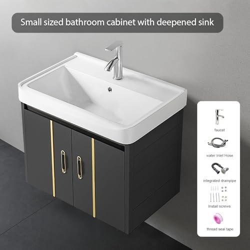 Hiliteshome compact wall-mounted bathroom vanity with storage