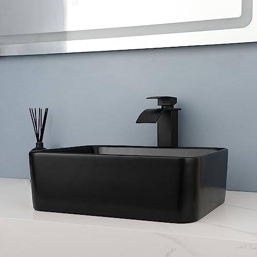 16 Bathroom Vessel Sink with Waterfall Faucet