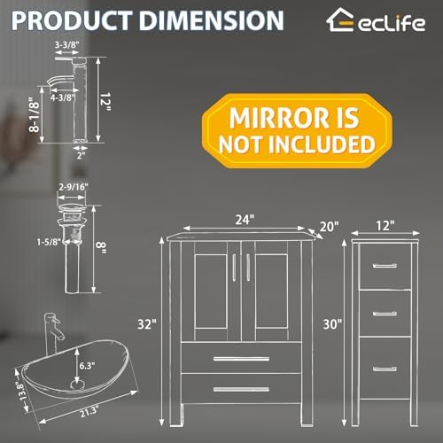 Modern Bath Vanity Sink Combo with Water-Saving Features