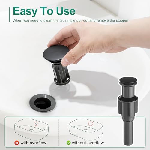 VOTON Matte Black Single Handle Bathroom Faucet 45LM Chop Chip