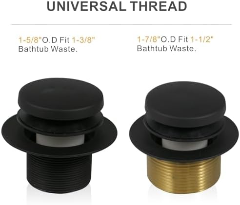 Sturdy Black bathtub drain kit for quick conversions