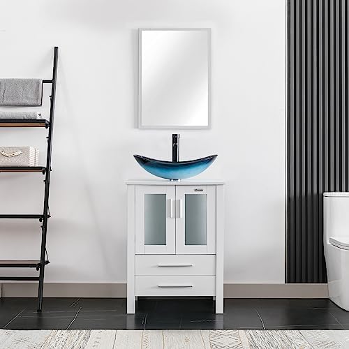 ECLIFE 24 Modern Bathroom Vanity Sink Combo White