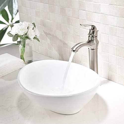 16 Oval Bathroom Vessel Sink and Faucet Combo