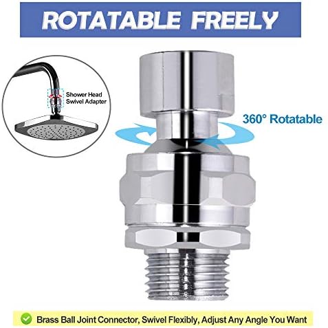YDmeet Adjustable Swivel Ball Shower Head Adapter Brass Connector