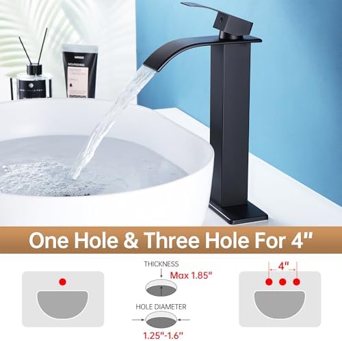 Fransiton Tall Vessel Sink Faucet Matte Black