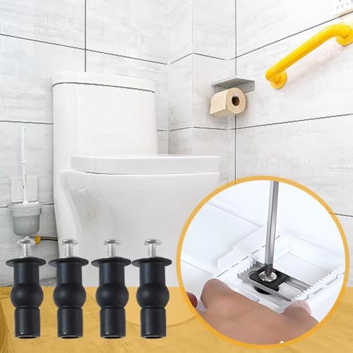 EMVANV Toilet Seat Hinges Screws Black 2PCS Kit
