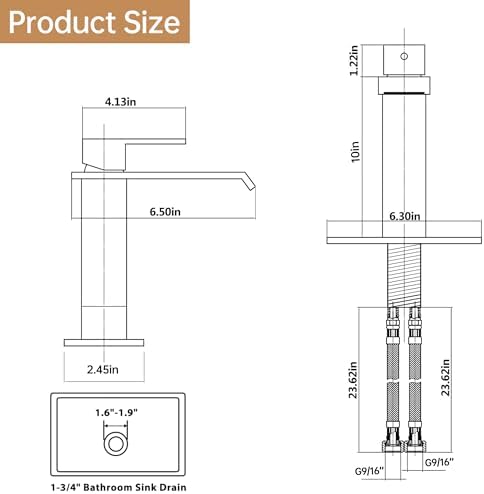 Fransiton Tall Vessel Sink Faucet Matte Black
