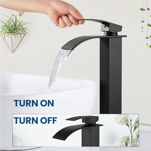 Pure Performance - Airuida Tall Waterfall Faucet Matte Black