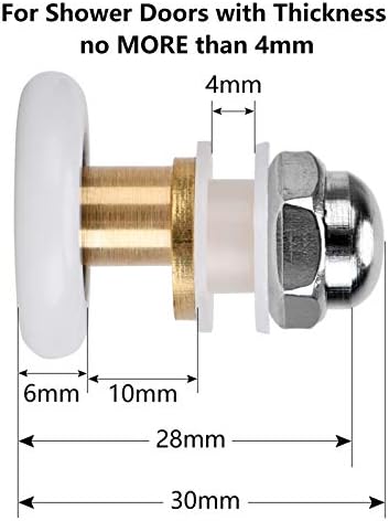 Queta 6-Piece Shower Door Rollers