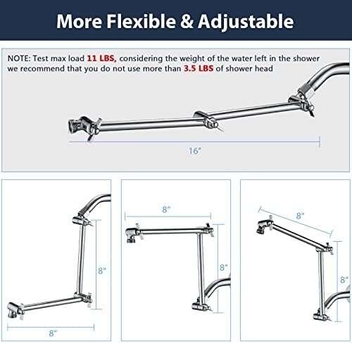 PDPBath 16 Chrome Extend Shower Arm