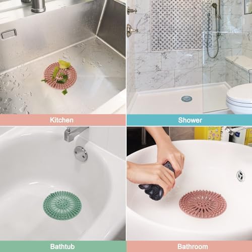 Bath Stripe Hair Catcher Durable 5-Piece Set