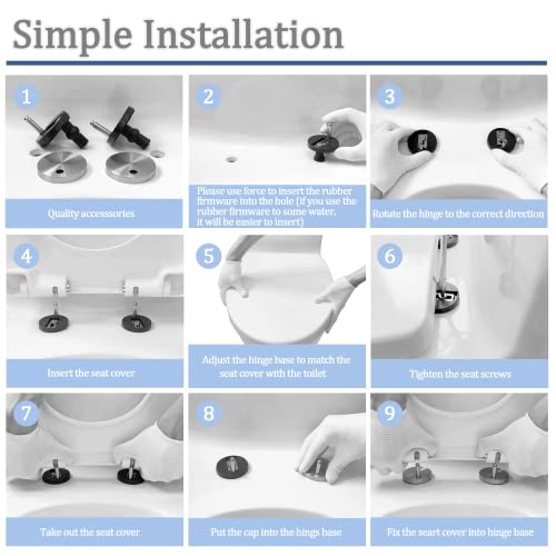 MUU Universal Toilet Seat Bolt Kit - Easy to Install