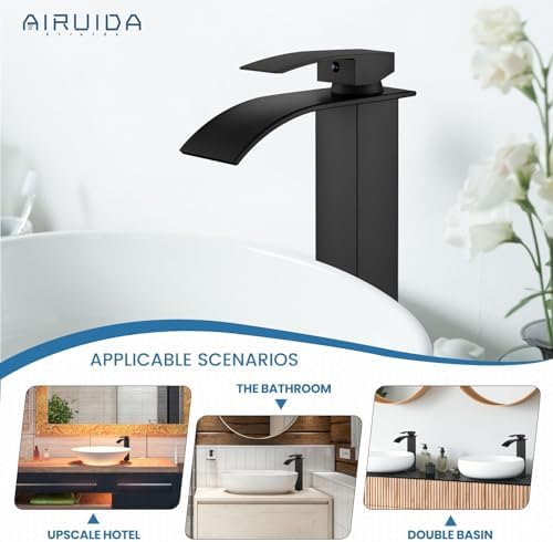 Pure Performance - Airuida Tall Waterfall Faucet Matte Black