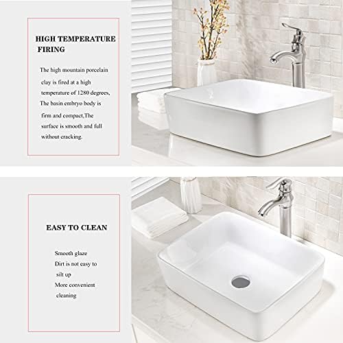 VOKIM 19-inch Vessel Sink Faucet Combo - Durable and Stylish Design