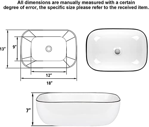 Stylish Above-Counter Vessel Sink with 18x126 Design White
