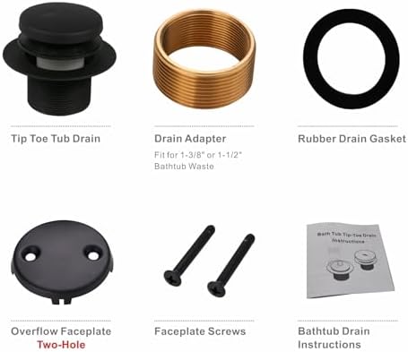 Sturdy Black bathtub drain kit for quick conversions