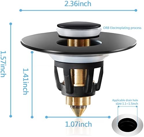 Ultimate Sink Drain Plug Black