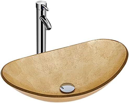 YORLITE Boat Shape Gold Bathroom Sink