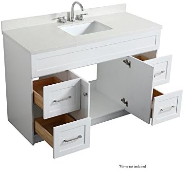 DKB D10817 White Quartz Bathroom Vanity with Soft-Closing Doors Dovetail Drawers
