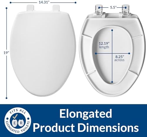 Mayfair Caswell Modern Slow Close Elongated Toilet Seat White