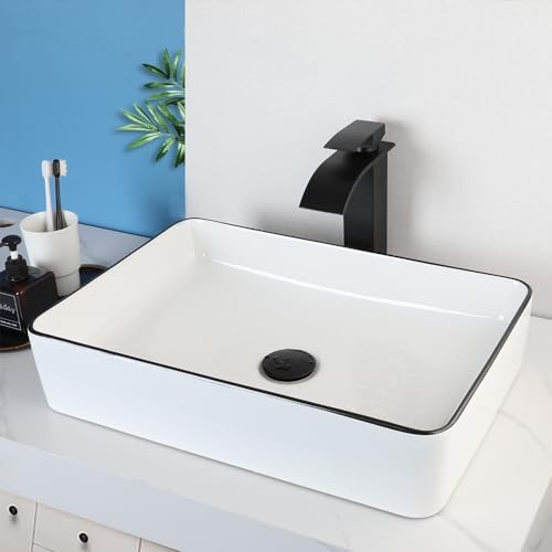 Modern Design Vessel Sink High-Quality Ceramic Sink White Above Counter 20 Inch