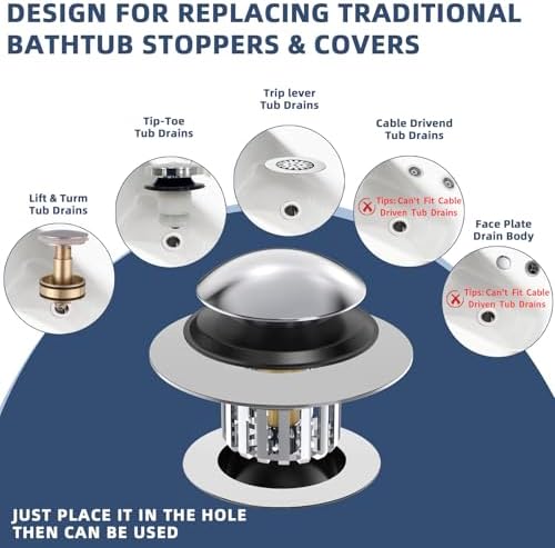 Efficiently Catches Hair and Debris in the Bathtub Drain