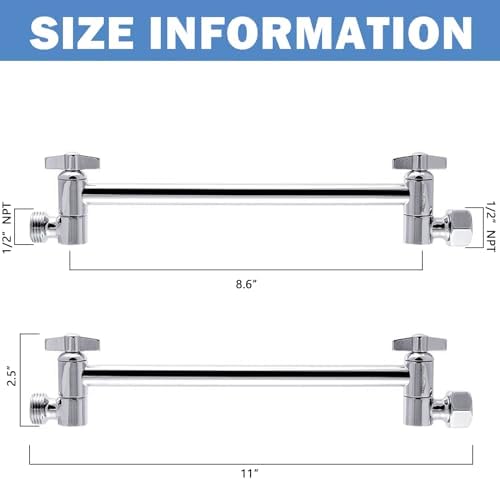 NearMoon Adjustable Chrome Shower Arm