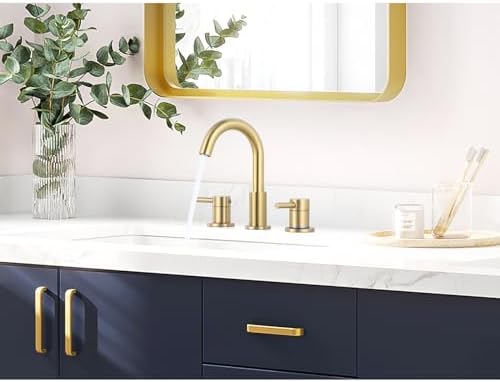 Easy to Install Long-Lasting 3-Hole Faucet with Gold Finish