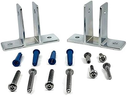 Double Polished Chrome Bathroom Bracket Set for 78 in Panels