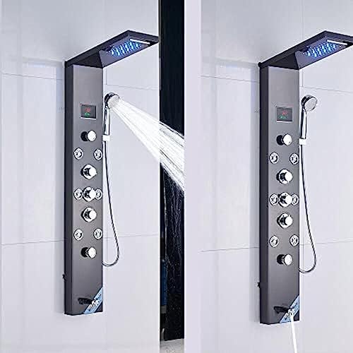 BRILLIANT LED SHOWER PANEL WITH RAINFALL MASSAGER JETS