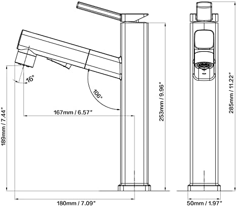 HANLIAN Single-Handle Pull-Out Bathroom Faucet
