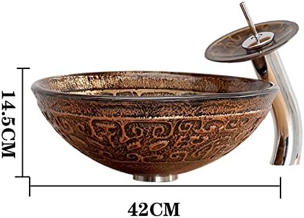 Antique Totem Glass Sink Rugged Faucet Combo Durable Aesthetic