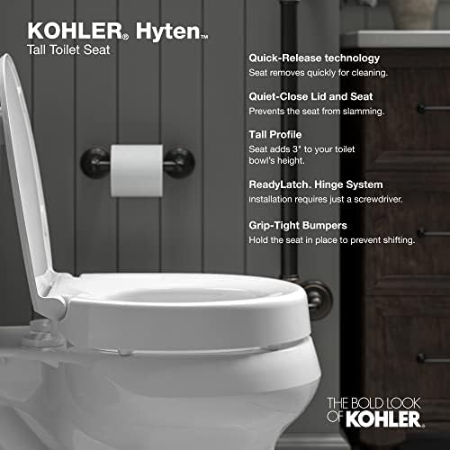 Elegant Elongated Toilet Seat Quiet-Close Raised andlatable Biscuit 3 Seat