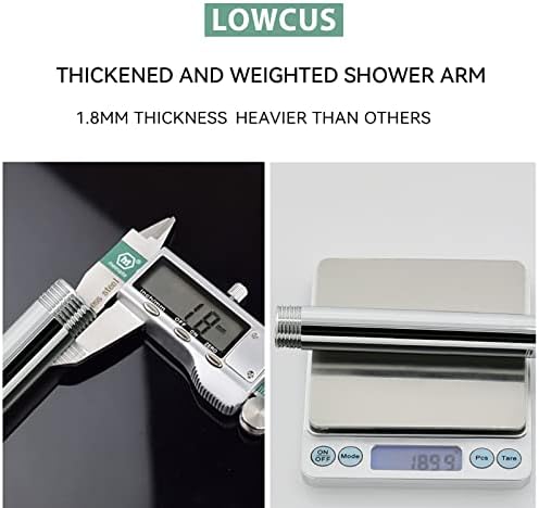 Lowcus Wall-Mounted Extendable Shower Arm with Flange 6-inch Chrome