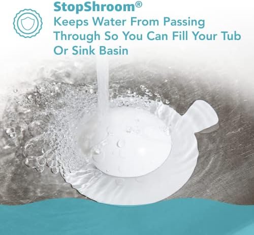 StopShroom The Ultimate Universal Drain Stopper Plug for Bathrooms Kitchens White