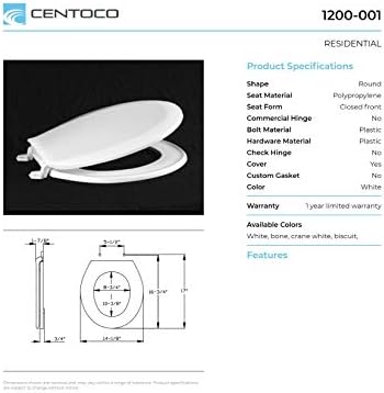 Centoco Round Plastic Toilet Seat