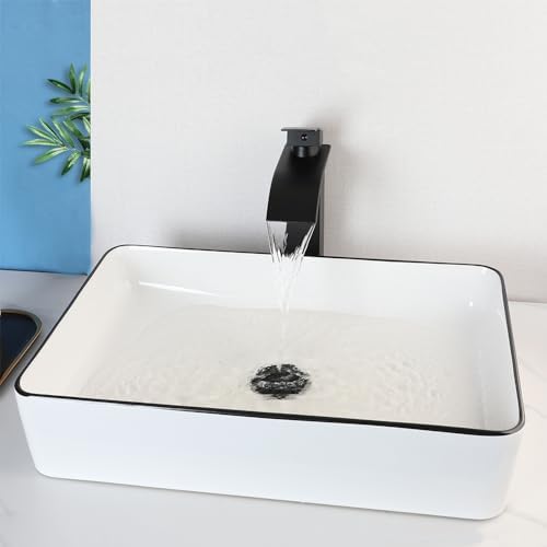 Modern Design Vessel Sink High-Quality Ceramic Sink White Above Counter 20 Inch