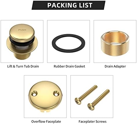 All Metal bathtub drain kit for easy maintenance