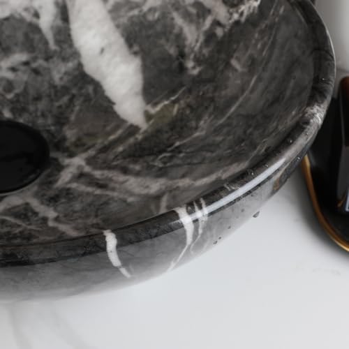 Black White Marbling Vessel Sink