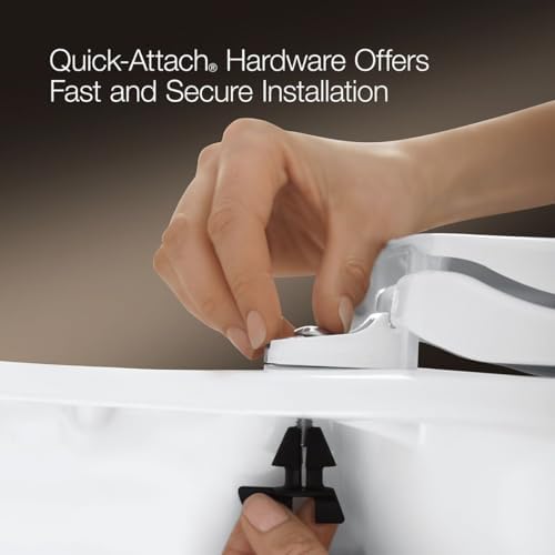 No-Slab Quiet-Close Round Toilet Seat with Grip-Tight Bumpers