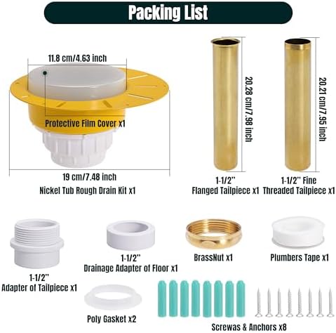 KOTBANIU bathtub drain setup kit