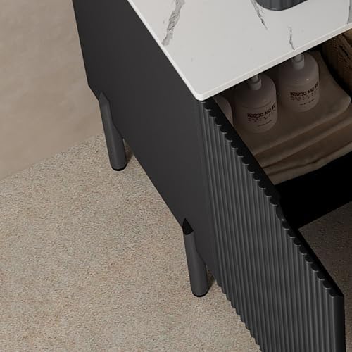 GUCOGUKA 30 Black Bathroom Vanity with Ceramic Sink Combo